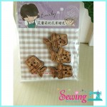 BUTTON - FLOWER POT-WOOD